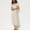 Rib Button-Front Maxi Sweater Dress