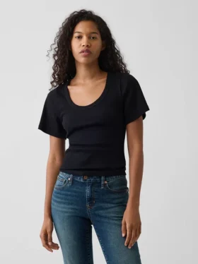 Rib Scoop T-Shirt