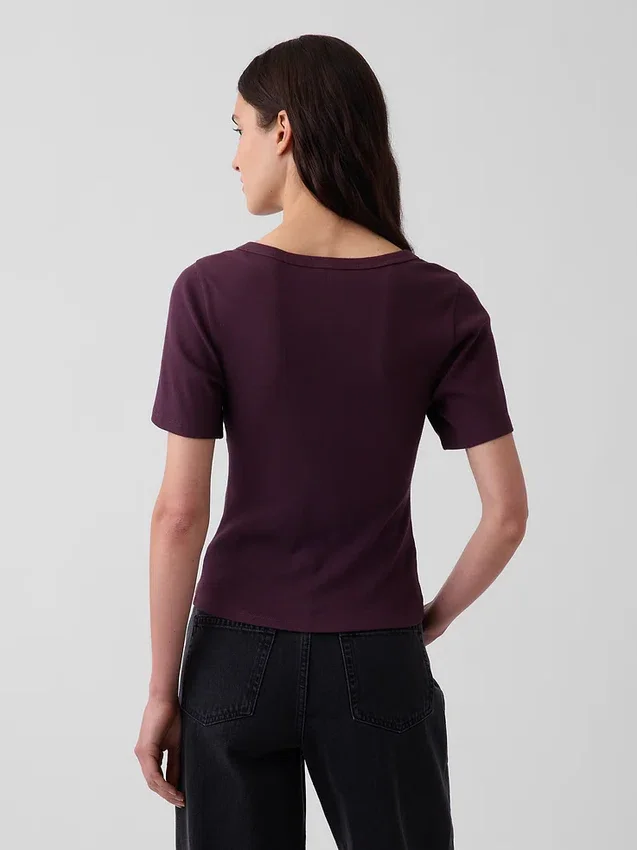 Rib Scoop T-Shirt