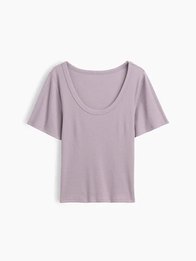 Rib Scoop T-Shirt