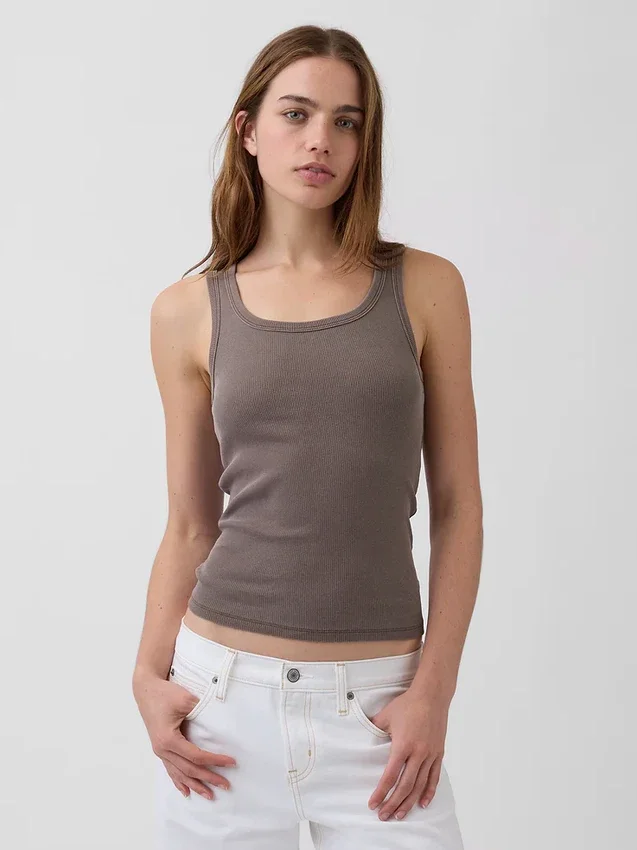Rib Scoop Tank Top