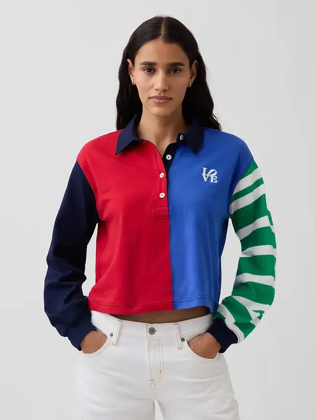 Robert Indiana Love Crop Rugby Shirt