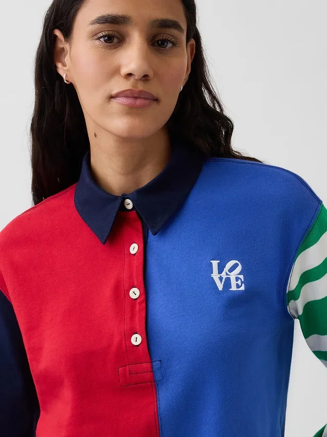 Robert Indiana Love Crop Rugby Shirt