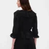 Ruffle Collar V-Neck Top