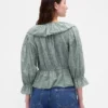 Ruffle Collar V-Neck Top