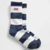 Rugby Stripe Logo Crew Socks