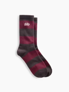 Rugby Stripe Logo Crew Socks