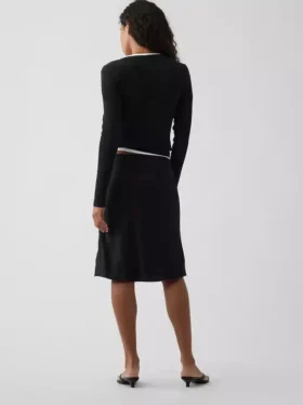 Satin Bias-Cut Skirt