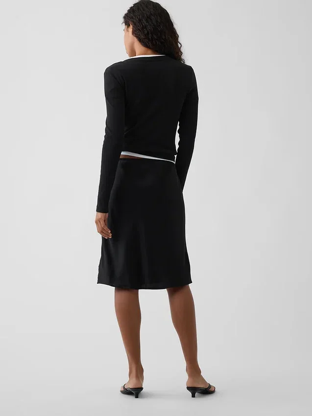 Satin Bias-Cut Skirt