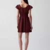 Scoop Neck Lace-Trim Mini Dress