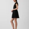Scoop Neck Lace-Trim Mini Dress