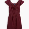 Scoop Neck Lace-Trim Mini Dress