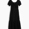 Scoop-Neck Lace-Trim Tiered Maxi Dress