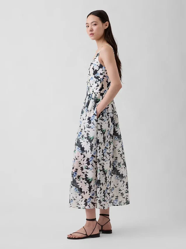 Seamed Drop-Waist Maxi Dress