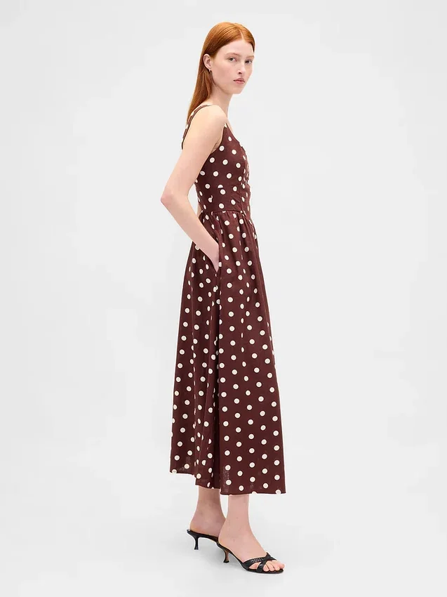 Seamed Drop-Waist Maxi Dress