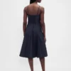 Seamed V-Neck Midi Dress