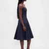 Seamed V-Neck Midi Dress