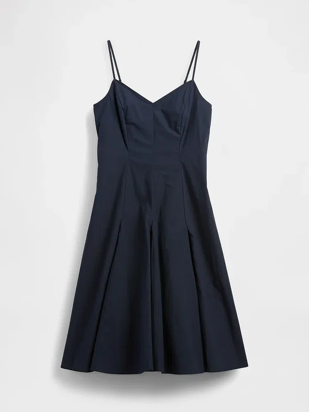 Seamed V-Neck Midi Dress