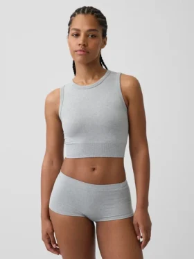 Seamless Rib Crop Tank Top