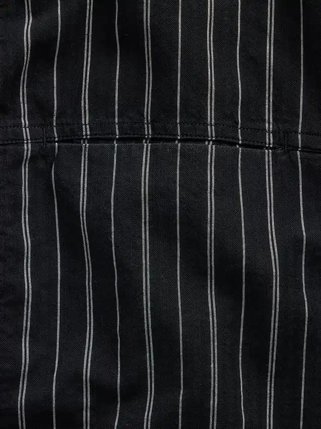 Seersucker Stripe Relaxed Curved-Hem Shirt