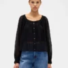 Sheer Button-Front Top