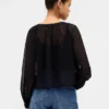 Sheer Button-Front Top