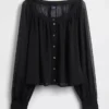 Sheer Button-Front Top