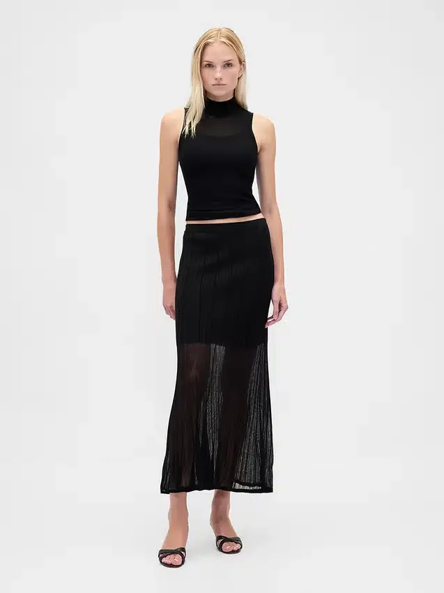 Sheer Maxi Sweater Skirt