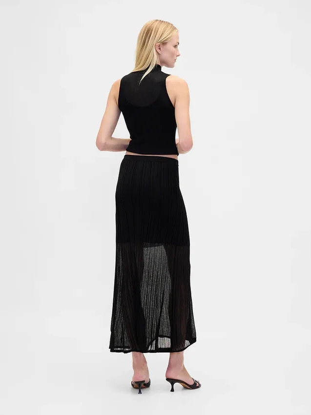 Sheer Maxi Sweater Skirt