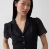 Sheer Midi Shirtdress