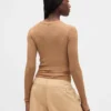 Sheer Rib Henley Sweater