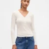 Sheer Rib Henley T-Shirt