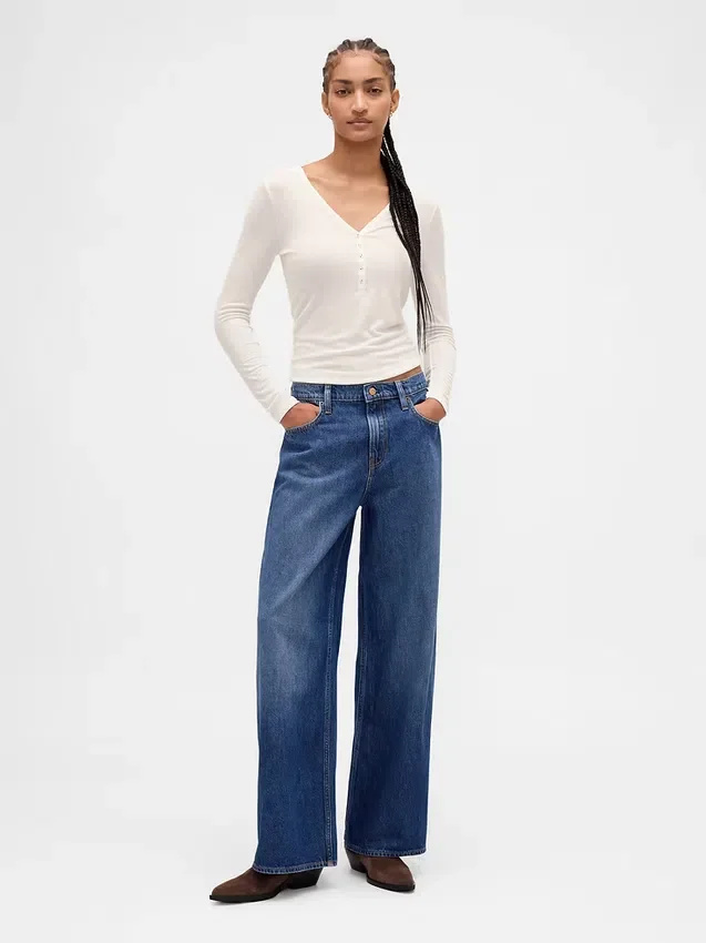 Sheer Rib Henley T-Shirt