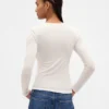 Sheer Rib Henley T-Shirt