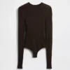 Sheer Rib Sweater Bodysuit
