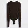 Sheer Rib Sweater Bodysuit