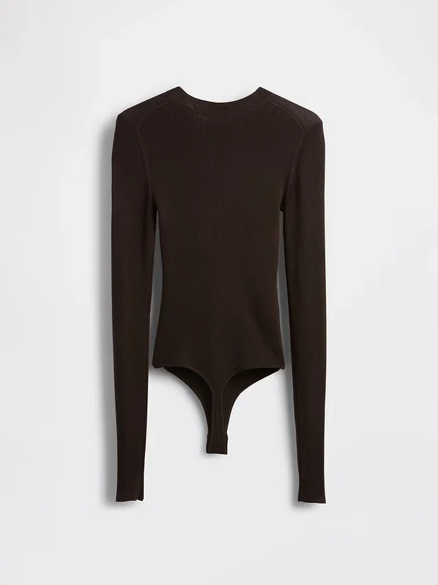 Sheer Rib Sweater Bodysuit