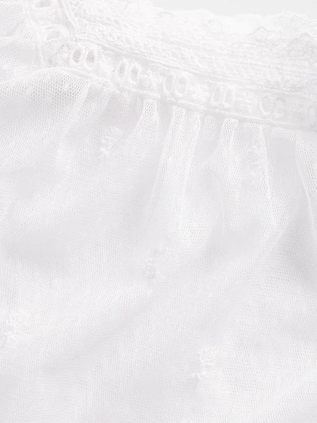 Sheer Tulle Embroidered Top