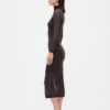 Sheer Turtleneck Maxi Sweater Dress