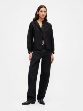 Sheer Voile Floral Shirt