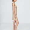 Shirred Button-Front Dress