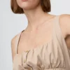 Shirred Button-Front Dress