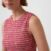 Smocked Gingham Crop Peplum Top
