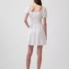 Smocked-Waist Mini Dress