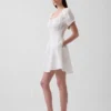 Smocked-Waist Mini Dress