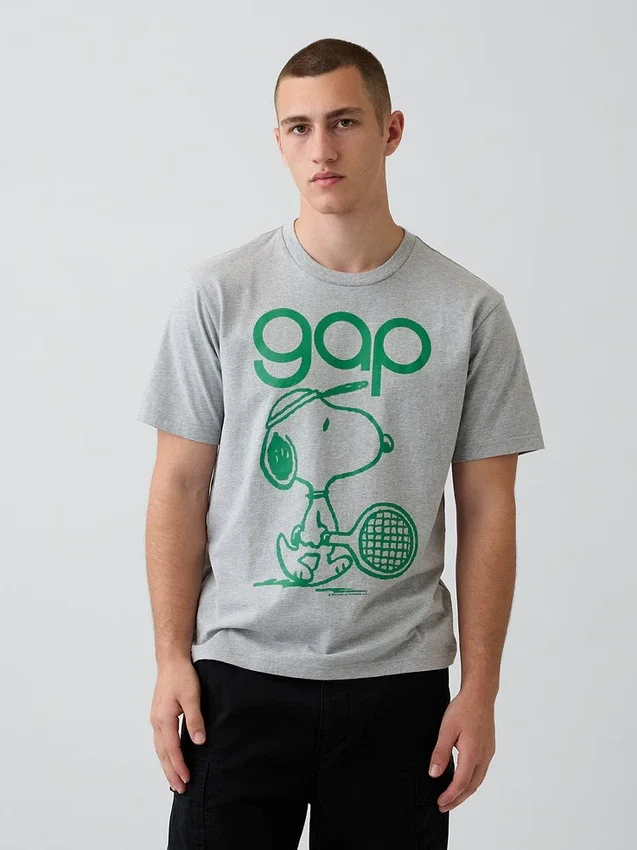 Snoopy Logo Relaxed Graphic T-Shirt