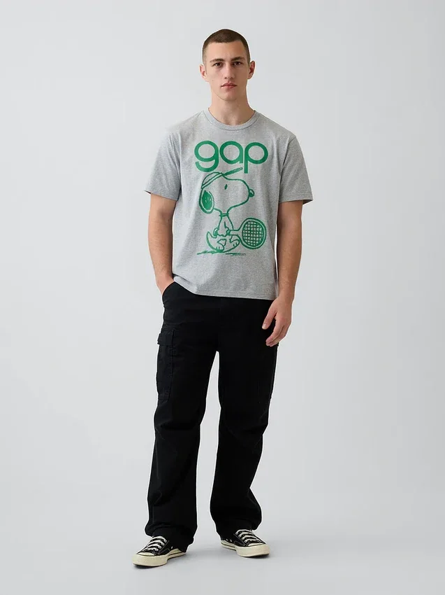 Snoopy Logo Relaxed Graphic T-Shirt