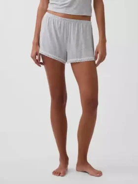 Softest Modal Lace-Trim Pj Shorts