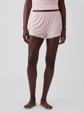 Softest Modal Lace-Trim Pj Shorts