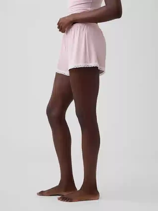 Softest Modal Lace-Trim Pj Shorts